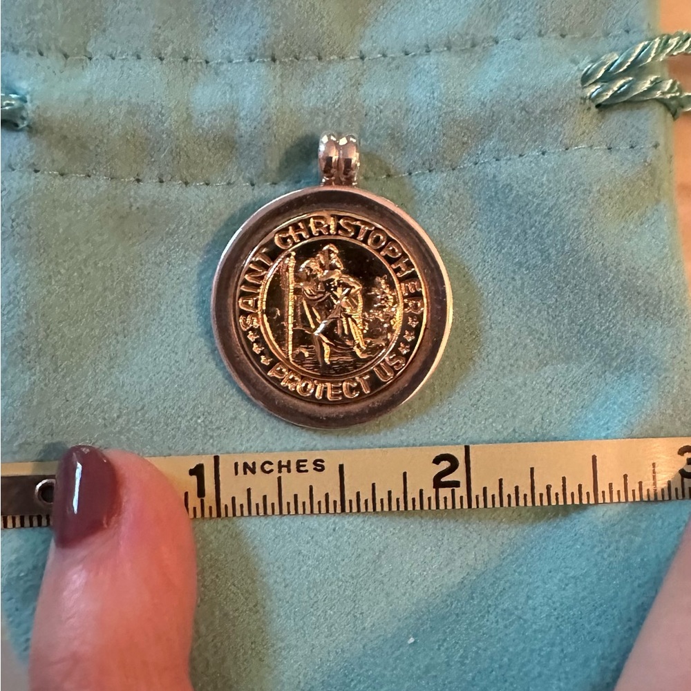 Tiffany & Co. Saint Christopher medal in Sterling Silver and 18 Kt Yellow Gold
